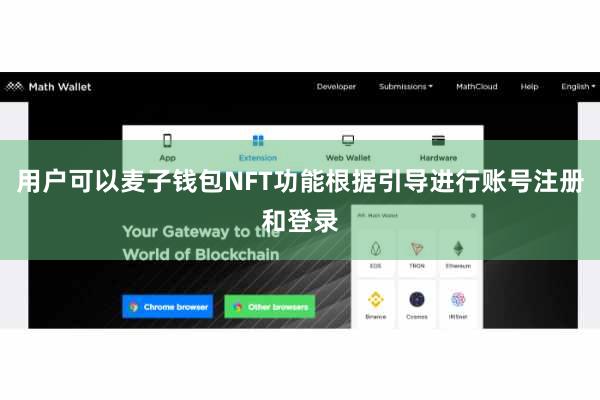 用户可以麦子钱包NFT功能根据引导进行账号注册和登录