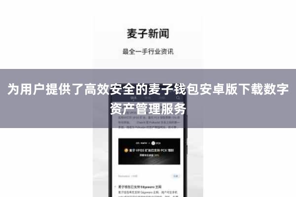 为用户提供了高效安全的麦子钱包安卓版下载数字资产管理服务
